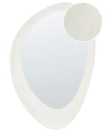 Wandspiegel AUDES 60 cm 90 cm Samtstoff Cremeweiss