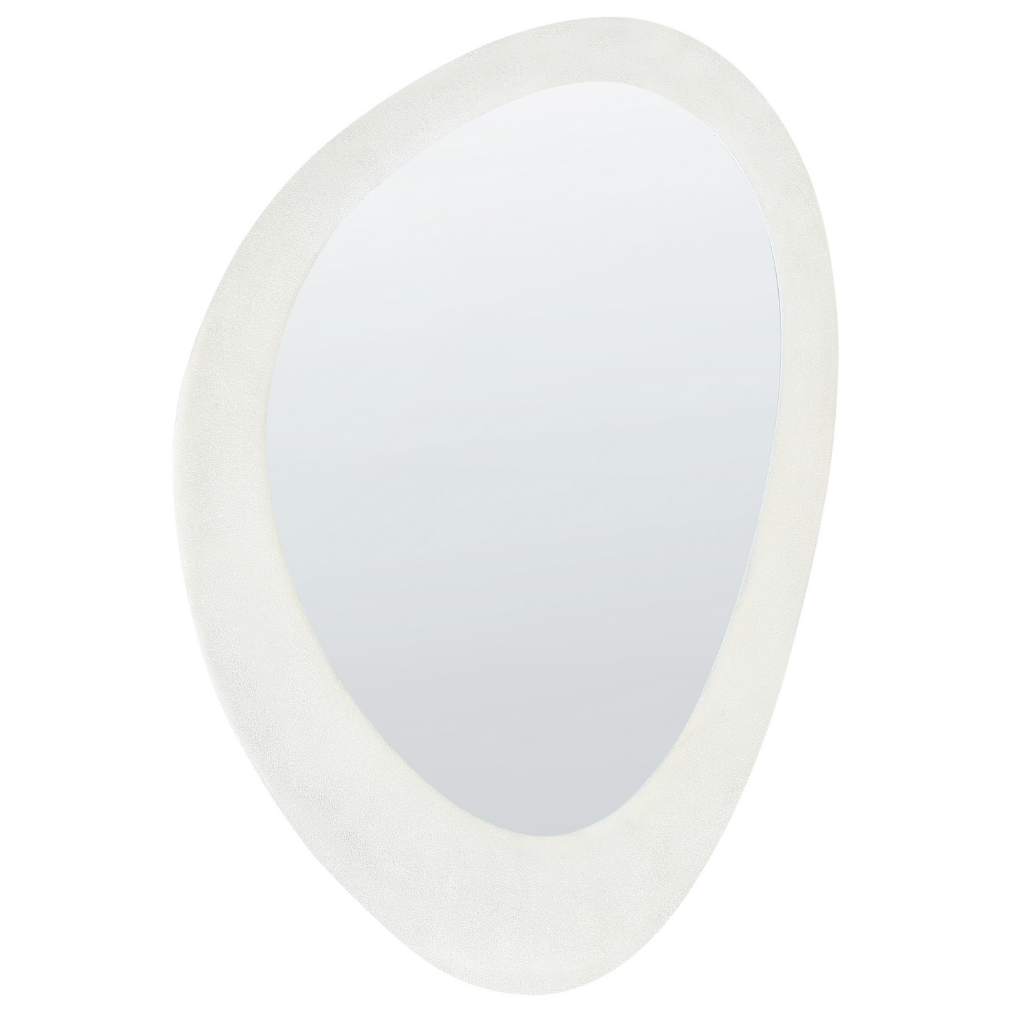Wandspiegel AUDES 60 cm 90 cm Samtstoff Cremeweiss