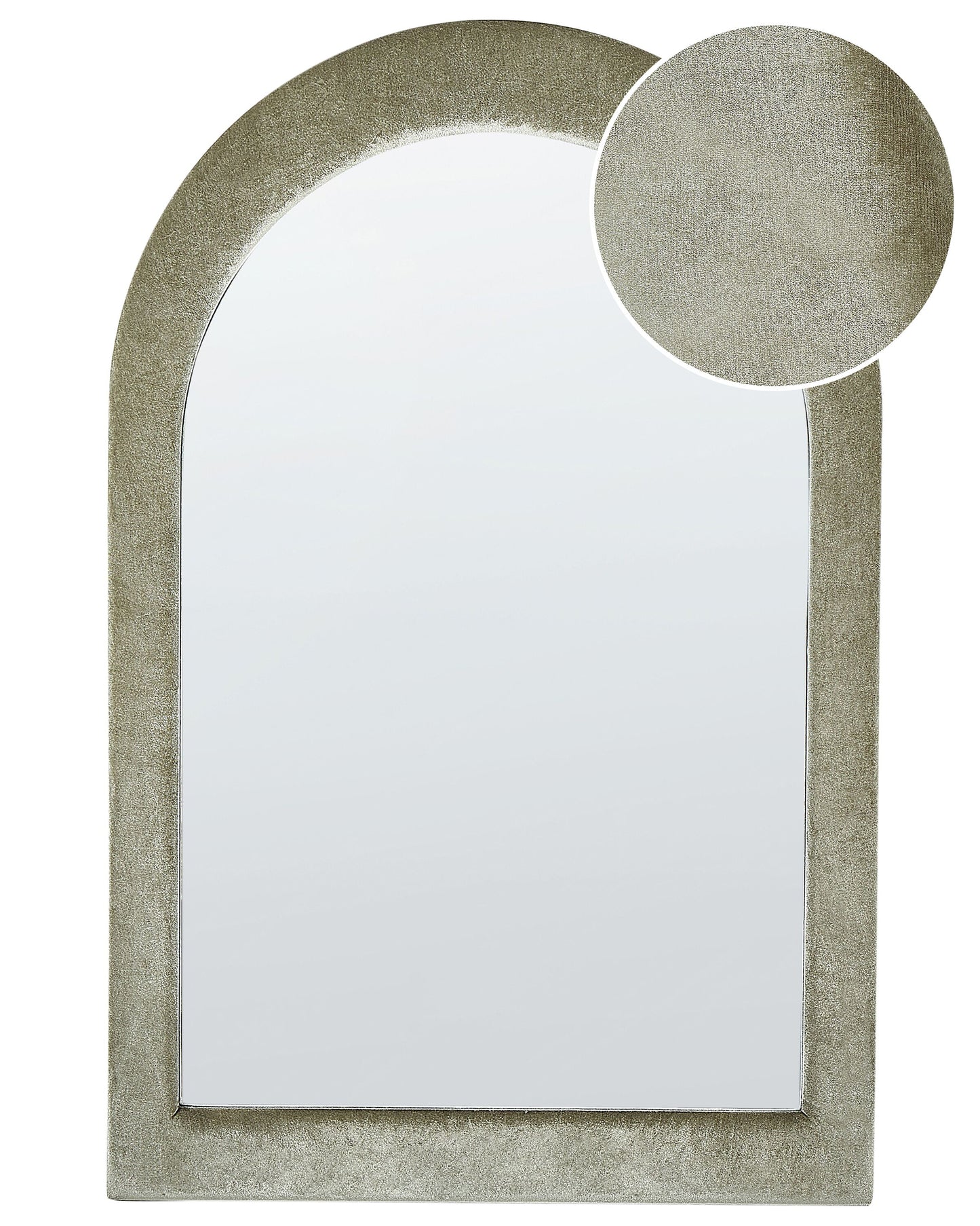 Wandspiegel HURIEL 60 cm 90 cm Samtstoff Olivgrün