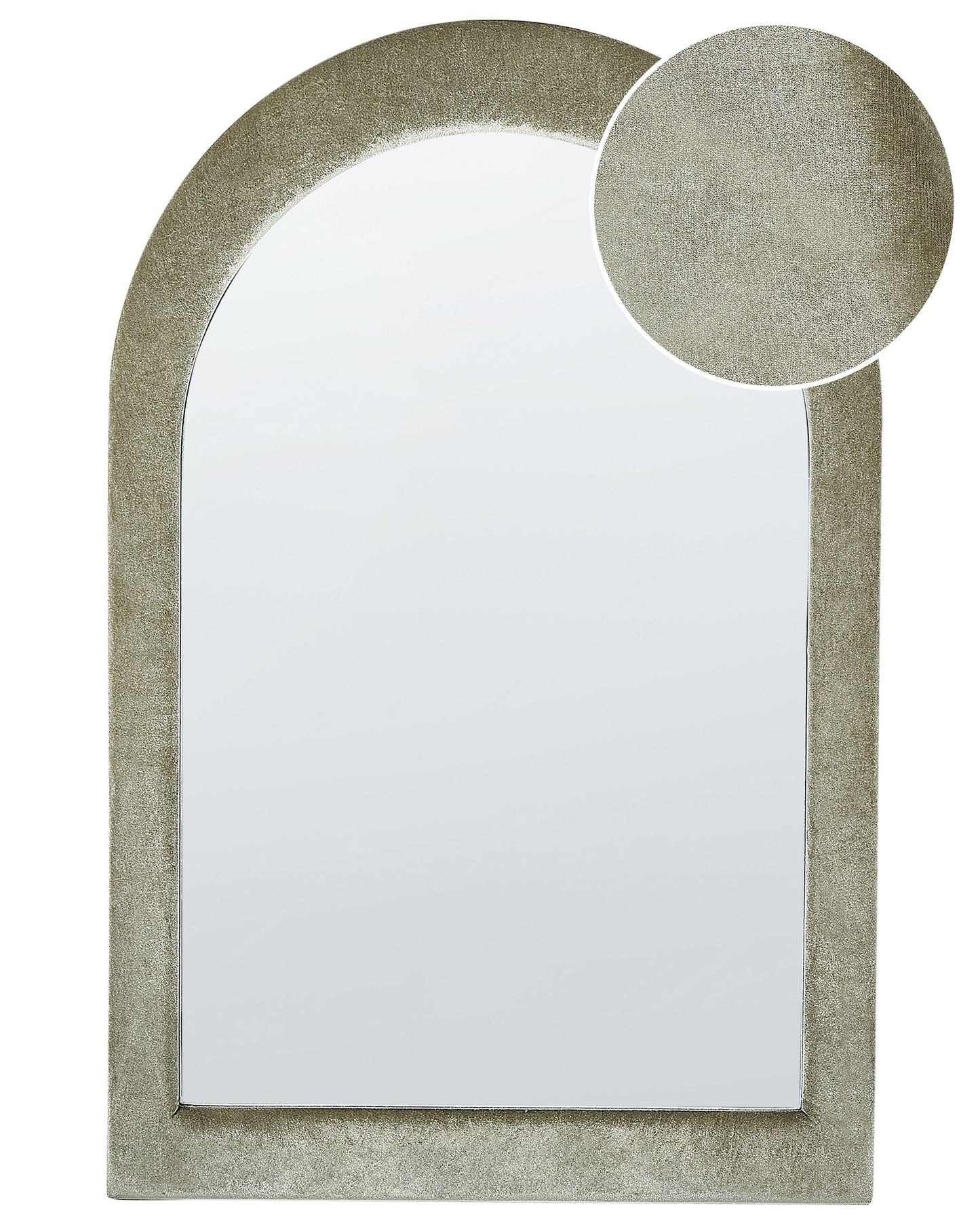 Wandspiegel HURIEL 60 cm 90 cm Samtstoff Olivgrün