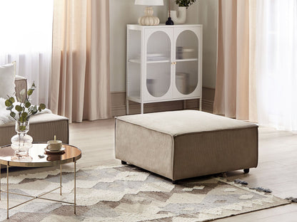 Ottomane Cord braun quadratisch 88 x 88 cm APRICA