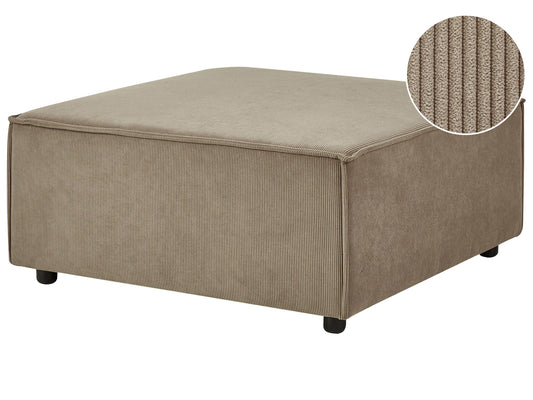Ottomane Cord braun quadratisch 88 x 88 cm APRICA