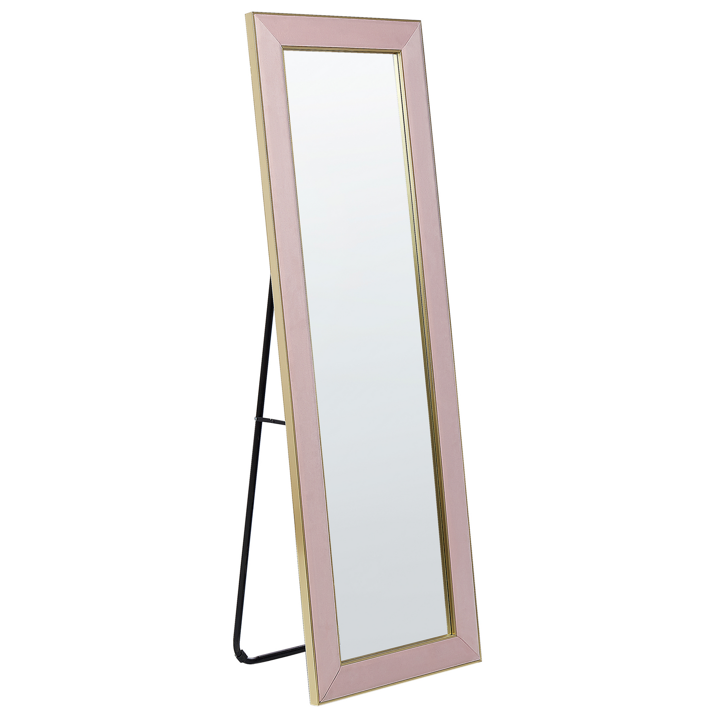 Standspiegel LAUTREC 150 cm Samtstoff Rosa