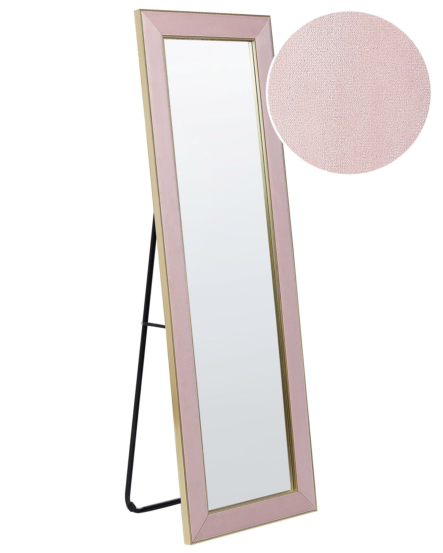 Standspiegel LAUTREC 150 cm Samtstoff Rosa