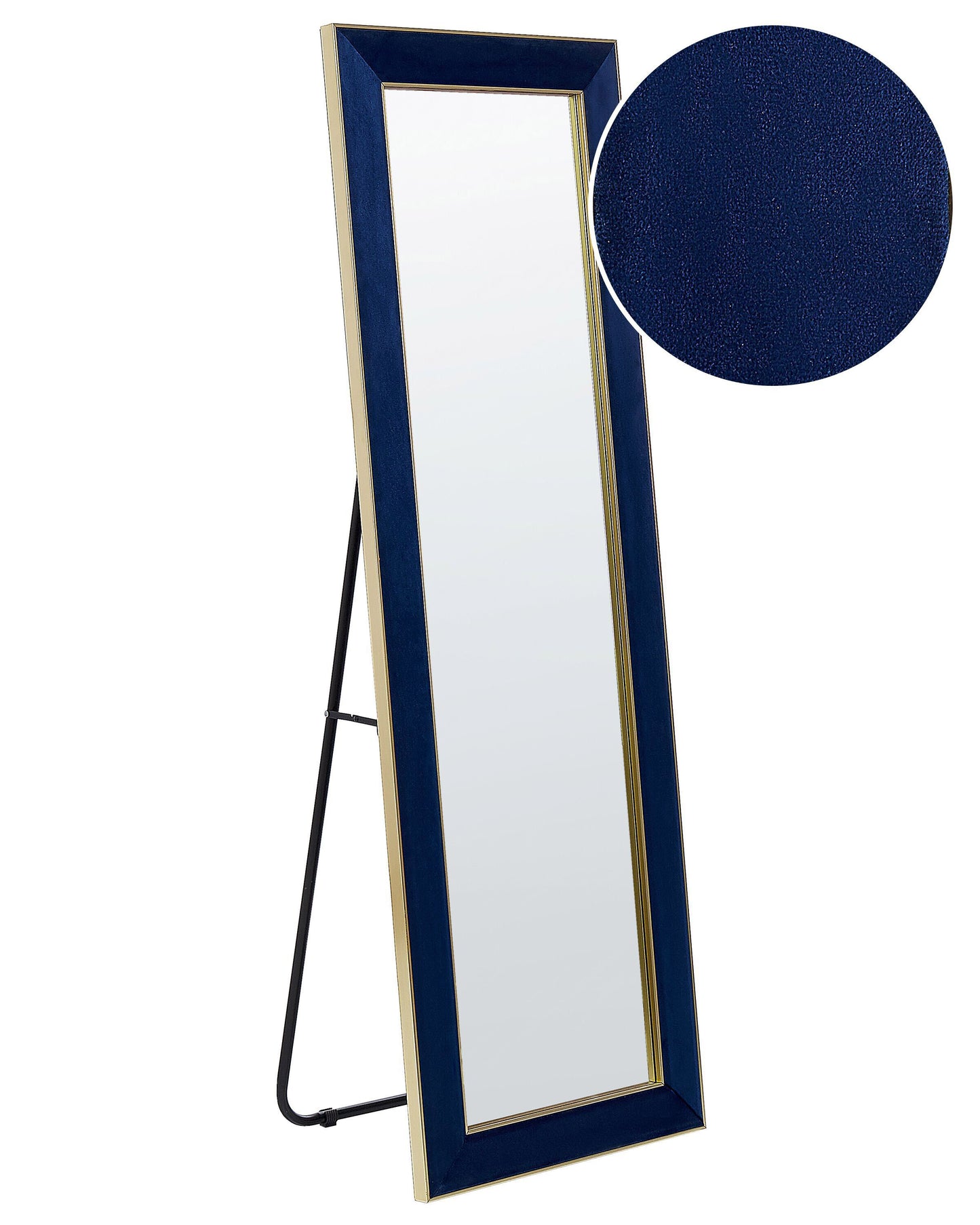 Standspiegel LAUTREC 150 cm Samtstoff Marineblau