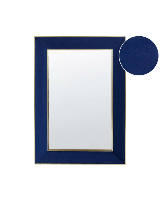 Wandspiegel LAUTREC 50 cm 70 cm Samtstoff Marineblau