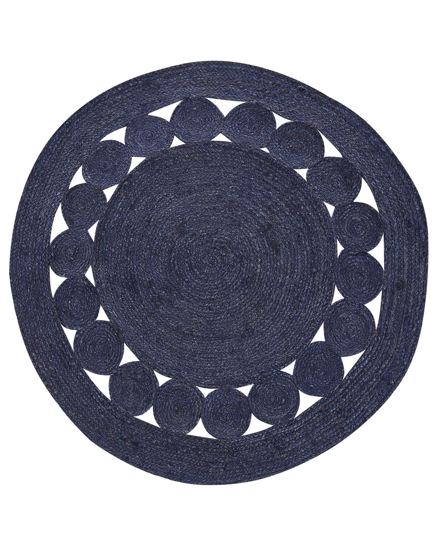 Teppich Jute dunkelblau ø 120 cm Kurzflor KOYUNLU