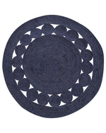 Teppich Jute dunkelblau ø 120 cm Kurzflor KOYUNLU