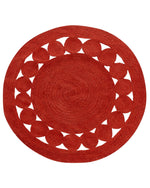 Teppich Jute rot ø 120 cm Kurzflor KOYUNLU