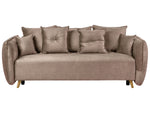 2-Sitzer Schlafsofa Samtstoff hellbraun mit Stauraum VALLANES