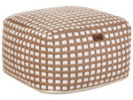 Pouf Baumwolle beige / weiss 50 x 50 x 30 cm CHILAR