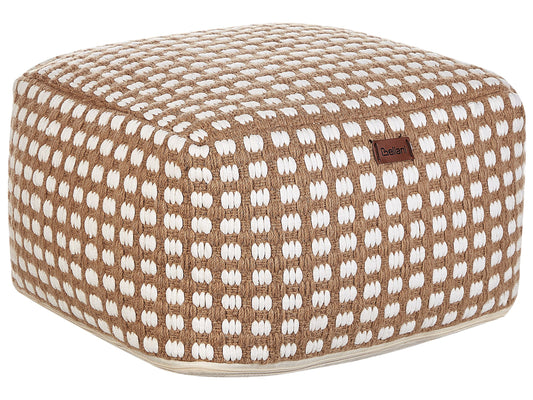 Pouf Baumwolle beige / weiss 50 x 50 x 30 cm CHILAR