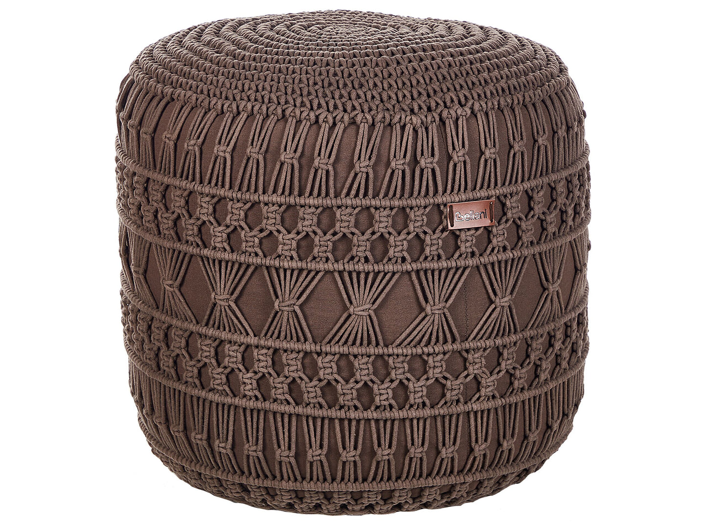 Pouf Makramee Baumwolle braun ⌀ 45 cm THAKOT