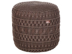 Pouf Makramee Baumwolle braun ⌀ 45 cm THAKOT