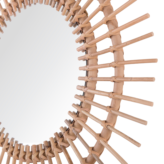 Wandspiegel STENEN 76 cm 76 cm Rattan Beige
