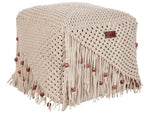 Pouf Makramee Baumwolle beige 40 x 40 x 40 cm DANDAI