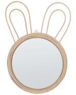 Wandspiegel GOLONG 26 cm 45 cm Rattan Naturfarben