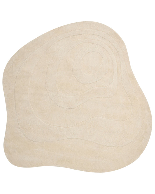 Teppich Viskose hellbeige 160 x 160 cm Kurzflor GORANO