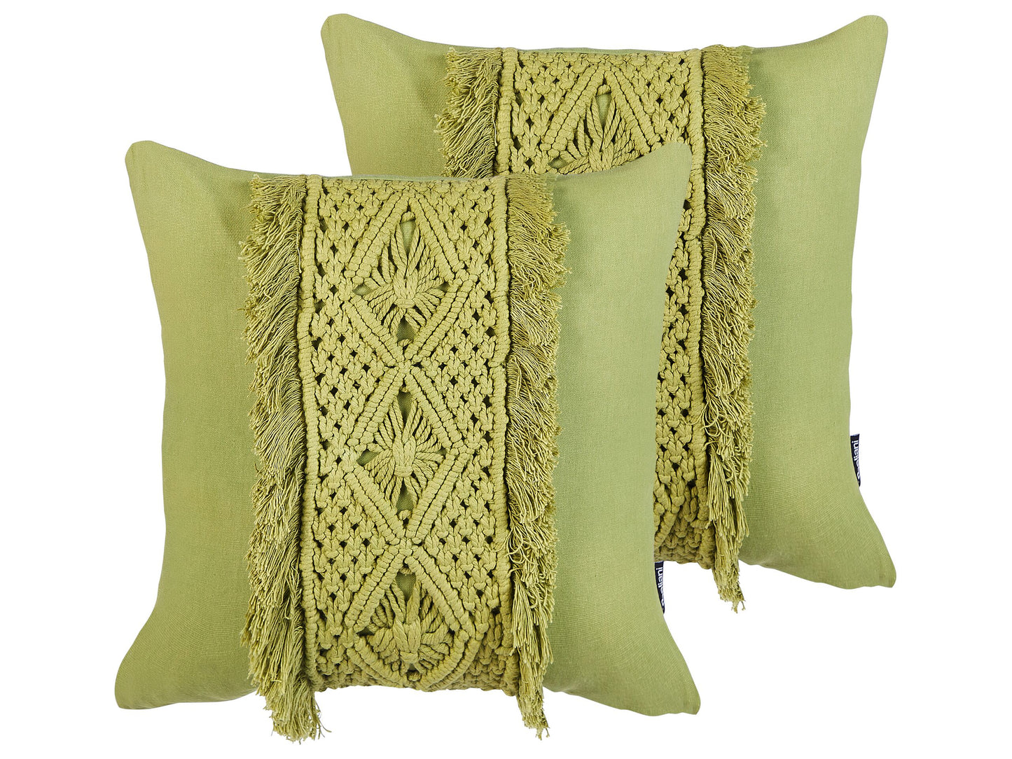 Dekokissen 2er Set KALAM Baumwolle 45 x 45 cm Grün Geometrisches Muster