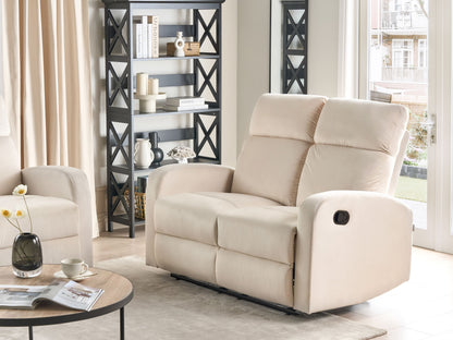2-Sitzer Sofa Samtstoff creme manuell verstellbar VERDAL