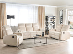 Sofa Set Samtstoff creme 6-Sitzer manuell verstellbar VERDAL