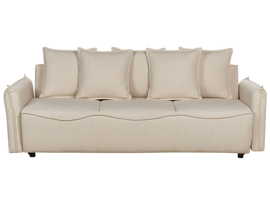 3-Sitzer Schlafsofa beige mit Stauraum KRAMA