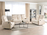 Sofa Set Samtstoff creme 6-Sitzer elektrisch verstellbar VERDAL