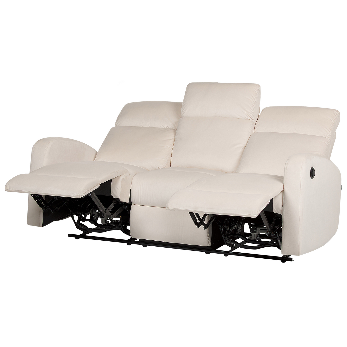 Sofa Set Samtstoff creme 6-Sitzer elektrisch verstellbar VERDAL