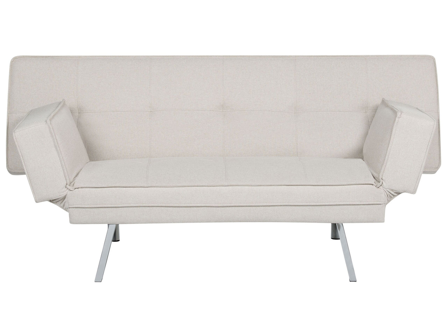3-Sitzer Schlafsofa Leinenoptik beige / silber BRISTOL