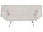 3-Sitzer Schlafsofa Leinenoptik beige / silber BRISTOL