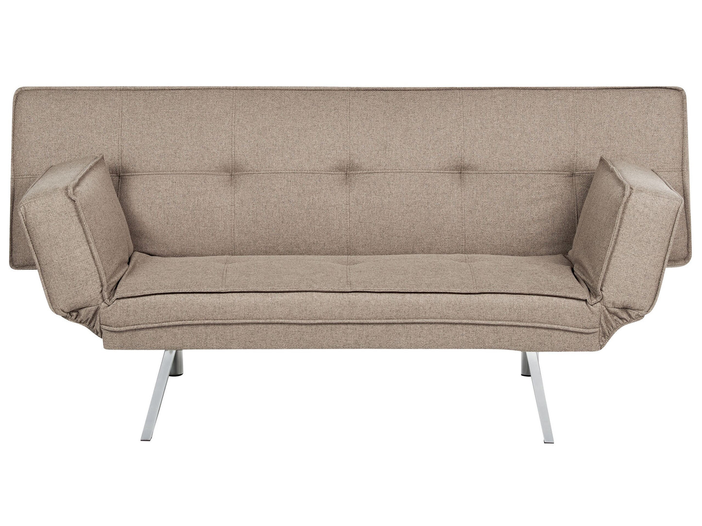 3-Sitzer Schlafsofa Leinenoptik braun / silber BRISTOL