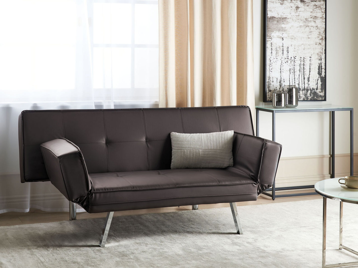 Schlafsofa BRISTOL Dunkelbraun Kunstleder