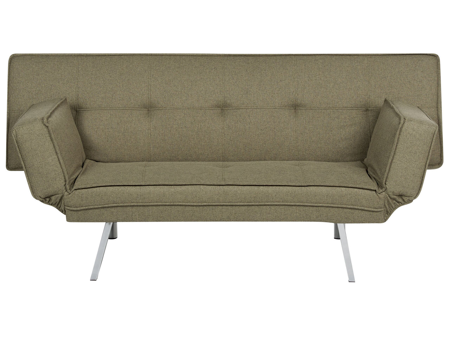 3-Sitzer Schlafsofa Leinenoptik olivgrün / silber BRISTOL