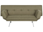 3-Sitzer Schlafsofa Leinenoptik olivgrün / silber BRISTOL