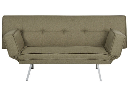 3-Sitzer Schlafsofa Leinenoptik olivgrün / silber BRISTOL