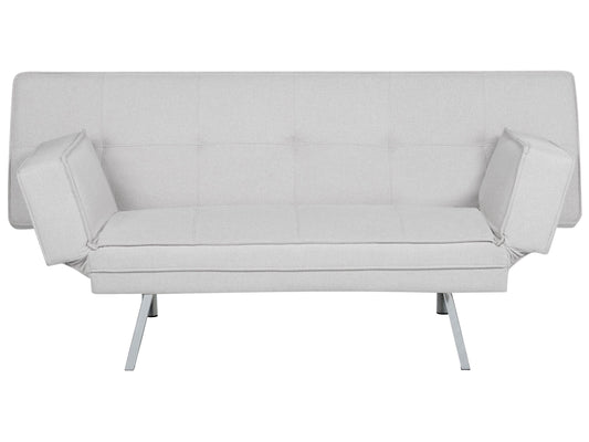 3-Sitzer Schlafsofa Leinenoptik hellgrau / silber BRISTOL