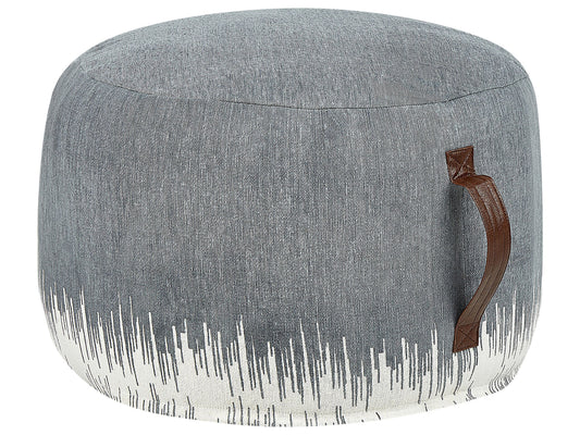 Pouf Baumwolle grau / weiss 50 x 30 cm KAWAI