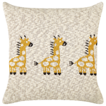Kinder Dekokissen Giraffenmotiv Baumwolle beige 45 x 45 cm 2er Set CHILARI