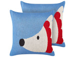 Dekokissen Igelmotiv Baumwolle blau 45 x 45 cm 2er Set PASHOT