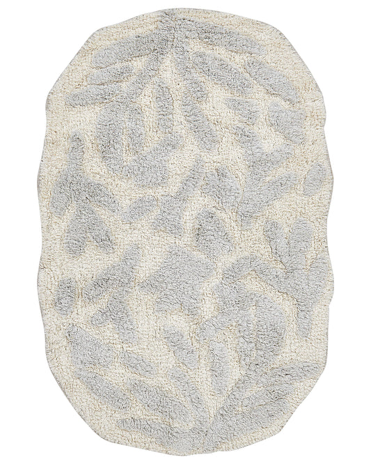 Badematte Baumwolle hellgrau 60 x 90 cm DERIK