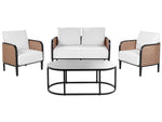Lounge Set mit Tisch 4-Sitzer MONTEFALCO Metall Weiss
