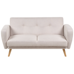 6-Sitzer Sofa Set hellbeige verstellbar mit Ottomane FLORLI