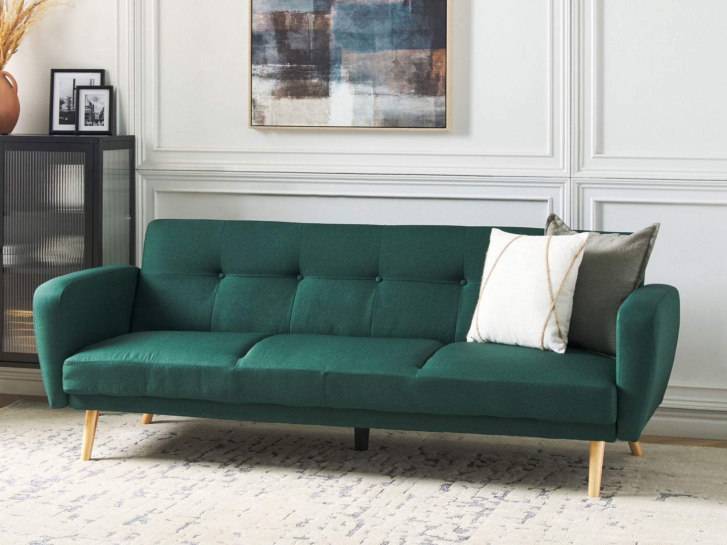 3-Sitzer Schlafsofa dunkelgrün verstellbar FLORLI