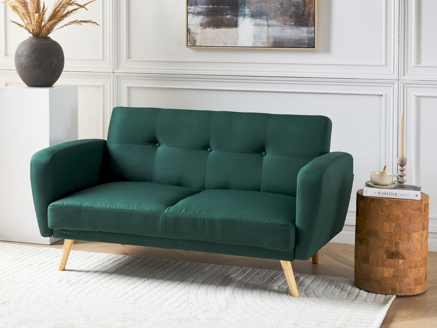 2-Sitzer Schlafsofa dunkelgrün verstellbar FLORLI