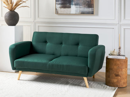 2-Sitzer Schlafsofa dunkelgrün verstellbar FLORLI