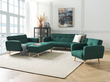 6-Sitzer Sofa Set dunkelgrün verstellbar mit Ottomane FLORLI
