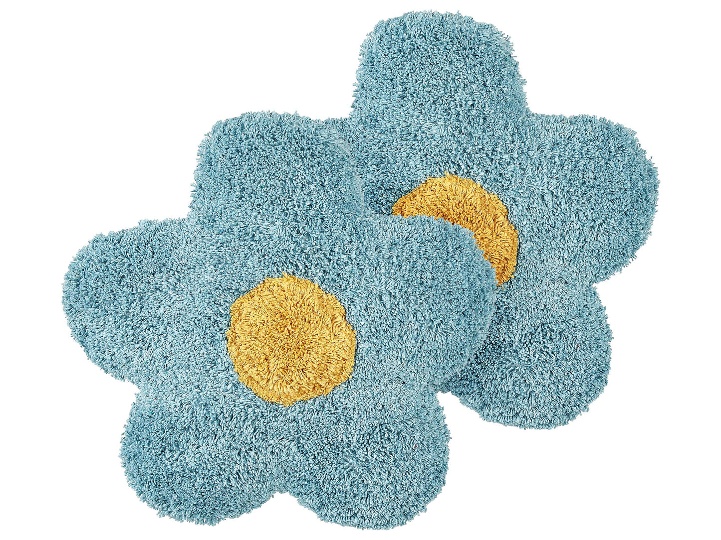 Dekokissen Baumwolle Blumenform blau 30 x 30 cm 2er Set SORREL