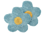 Dekokissen Baumwolle Blumenform blau 30 x 30 cm 2er Set SORREL
