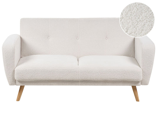 2 Sitzer Sofa FLORLI Cremeweiss Bouclé