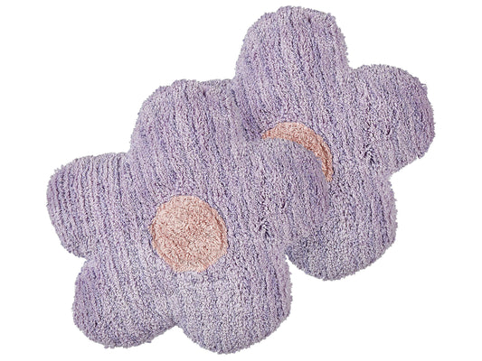 Dekokissen Baumwolle Blumenform violett 30 x 30 cm 2er Set SORREL